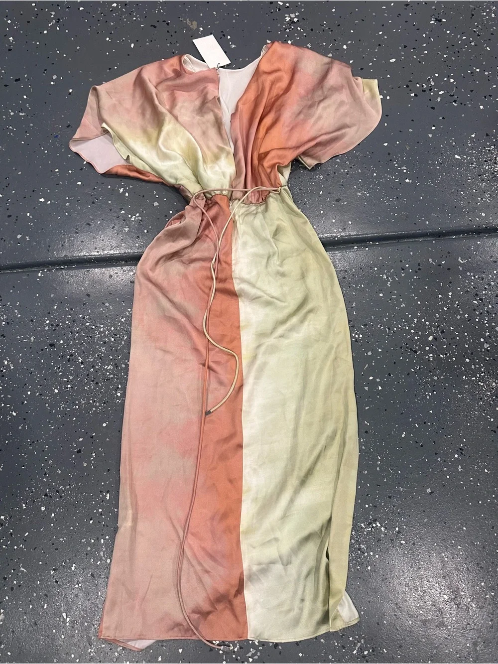 Zara Ombre Peach, Coral & Pale Green Maxi Dress - Picture 1 of 3